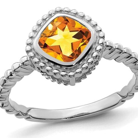 Exclusive 925 Sterling Silver Handmade Citrine Gemstone Ring